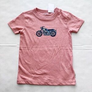 Crewcuts Boy New Motorbike Print T-Shirt in Salmon Pink NWT